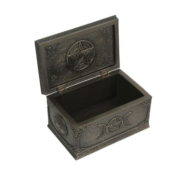 Gaia Greek Mother Earth Goddess Bronze Finished Trinket Box - Picture 2 of 5